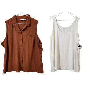 Lot of 2 ~ Women's Willow Bay Fashion Bug Shirt Tank Top Layer Plus Size 4X